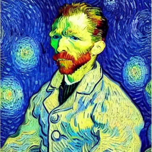 Image similar to a van gogh painting of casey neistat, 4 k, hyper realistic, dslr, high resolution, landscape, beautiful