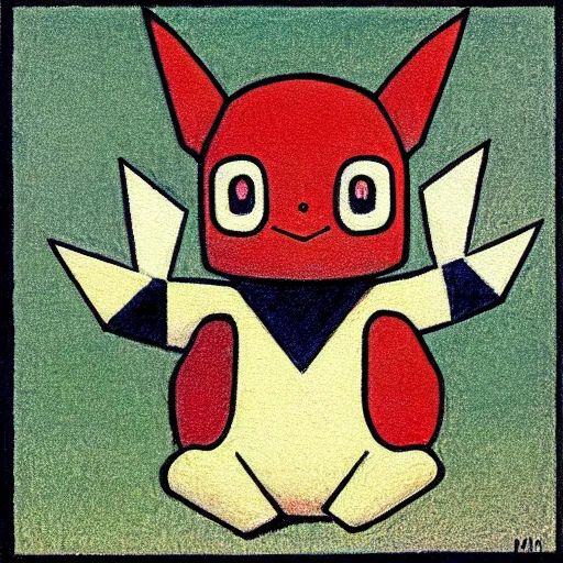 Image similar to pokemon portrait drawn by malevich, album cover art, conceptual mystery pokemon, intricate detailed painting, illustration sharp detail, manga 1 9 9 0