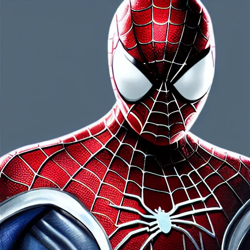 Prompt: a portrait of metallic spiderman, side profile, marvel, sci-fi, elegant, sinister, muscular, highly detailed, digital painting, artstation, concept art, smooth, sharp focus, illustration