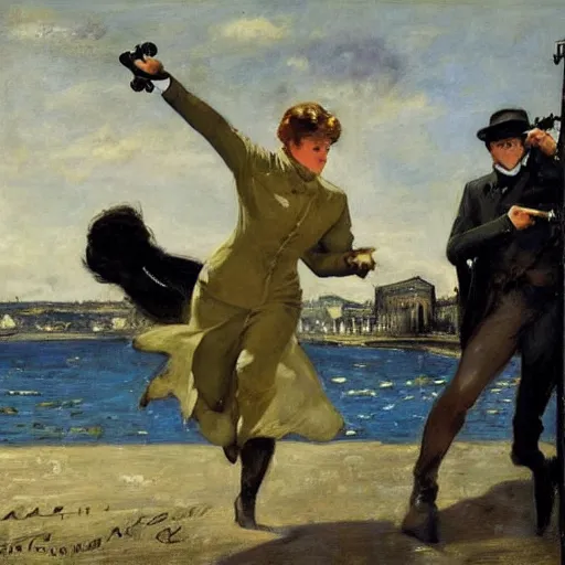 Image similar to action heroine spy by alfred stevens