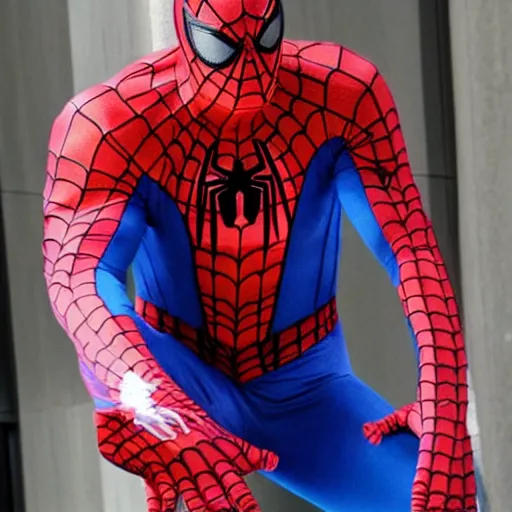 Prompt: danny mcbride in a spiderman costume