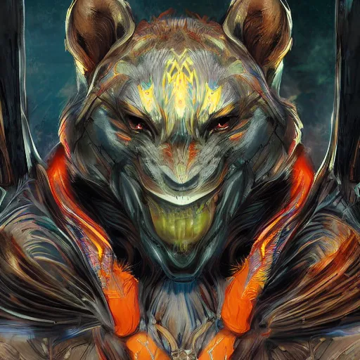 Image similar to exophilia, handsome, tiger alien race, arcana, godlike, harmony artstation