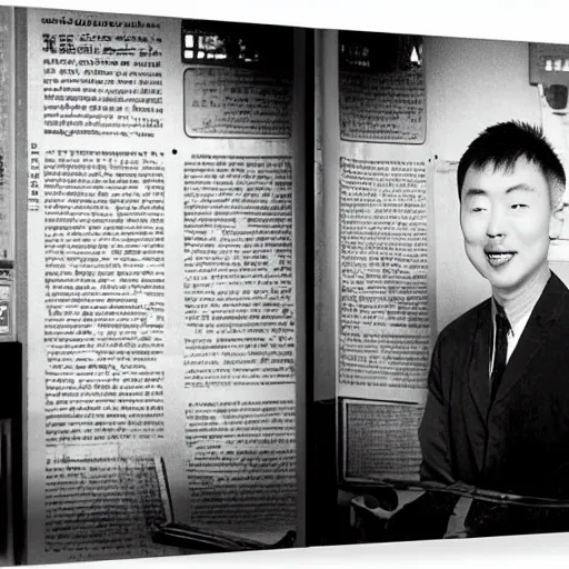 Image similar to carl pei presenting futuristic gadget with transparent design photo detailed realistic 9 0 th century black and white old vintage