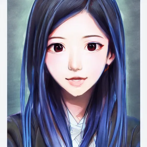 Image similar to a perfect, realistic professional digital sketch of a Japanese J-Pop idol girl in style of Pixar, by pen and watercolor, by a professional Chinese Korean artist on ArtStation, on high-quality paper