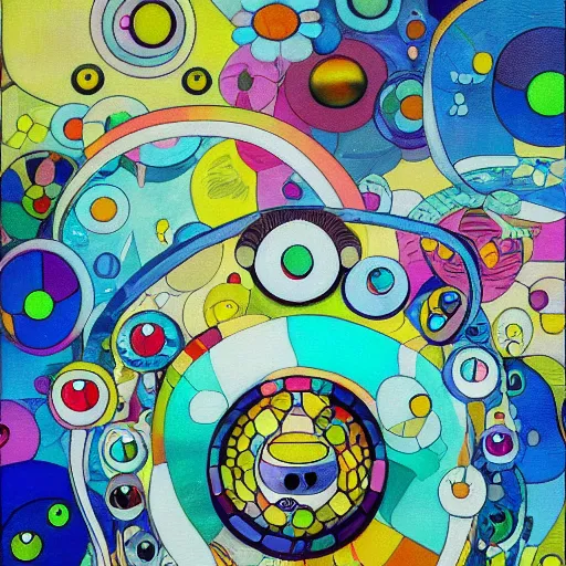 Prompt: a painting of an alien planet in the style of takashi murakami