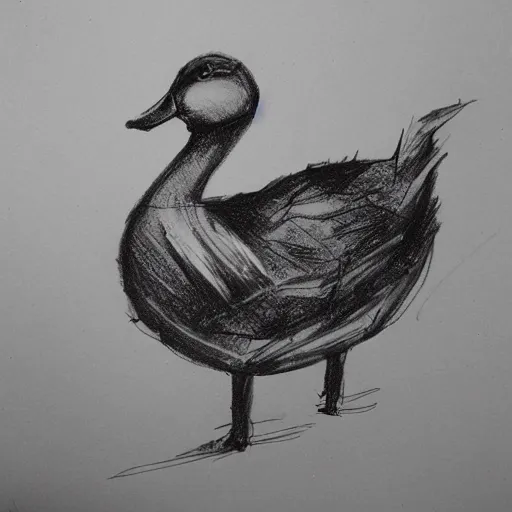 Image similar to cyberpunk duck sketch