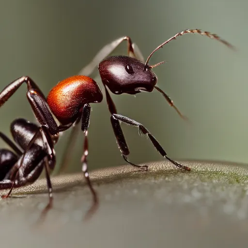 Image similar to an award winning portrait photo of an ant