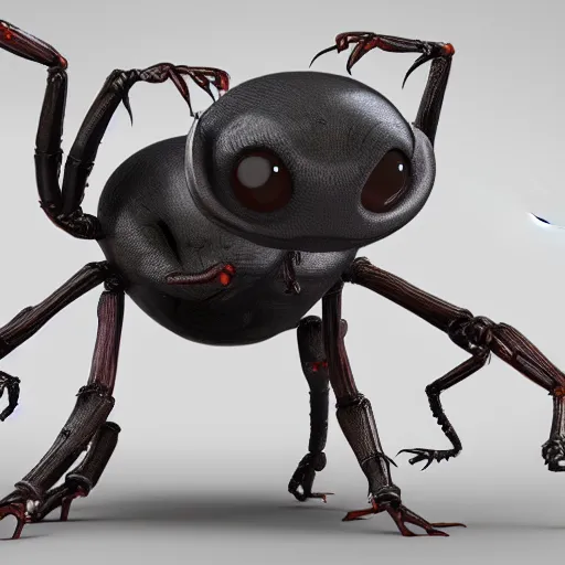 Prompt: cute alien cat insect hybrid creature with many eyes, many arms, many legs with radial symmetry detailed character concept 3 d pixar style render 4 k