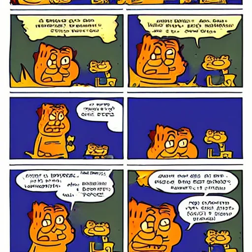 Prompt: a garfield comic featuring a ( ( sock drawer ) ) on fire