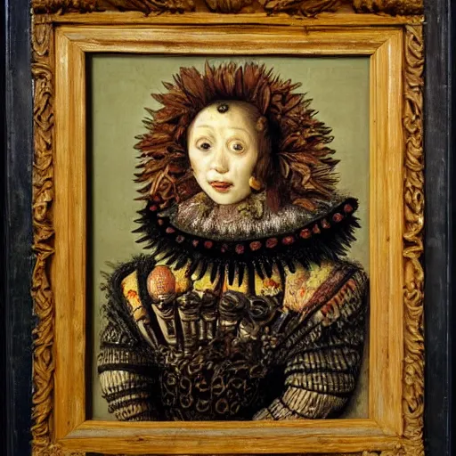 Prompt: portrait of young female by Giuseppe Arcimboldo