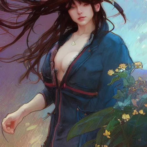 Image similar to cat girl by Stanley Artgerm Lau, greg rutkowski, thomas kindkade, alphonse mucha, loish, norman Rockwel