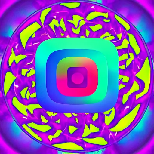 Prompt: trippy instagram logo