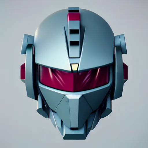 Image similar to gundam head, v - fin, octane render, soft light, mekka, behance, vector, highly detailed illustration, realistic, custom design, dribbble. com, by secondsyndicate studio,