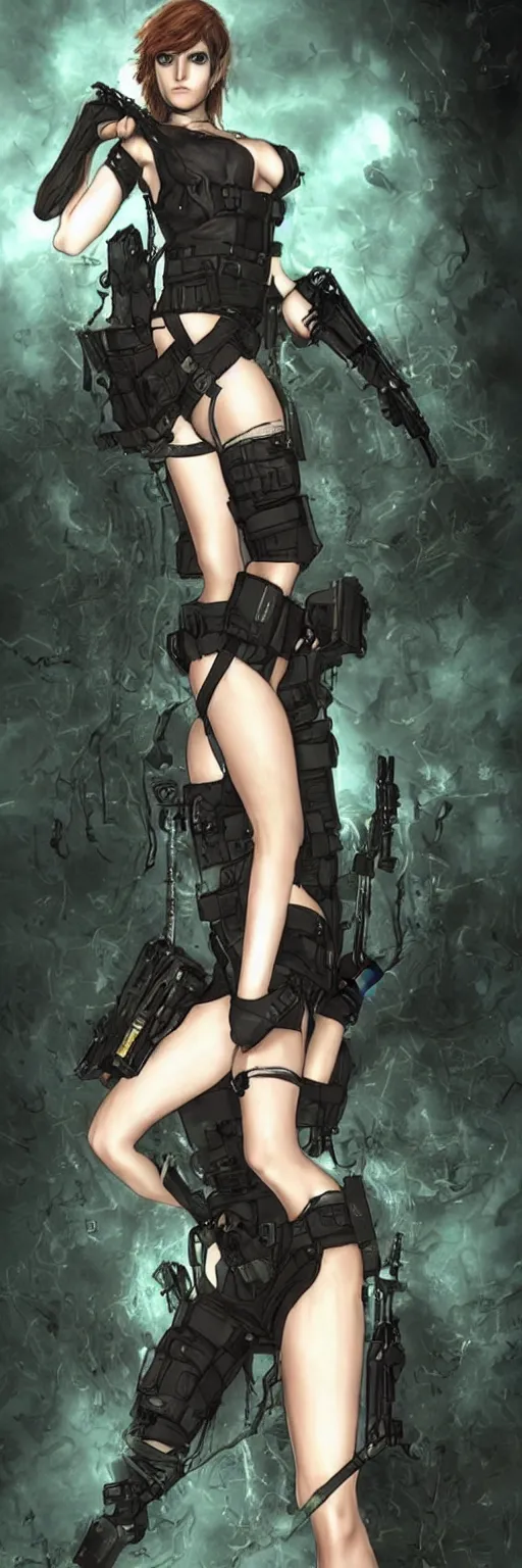 Prompt: quiet from metal gear solid 5 as a lovecraftian witch