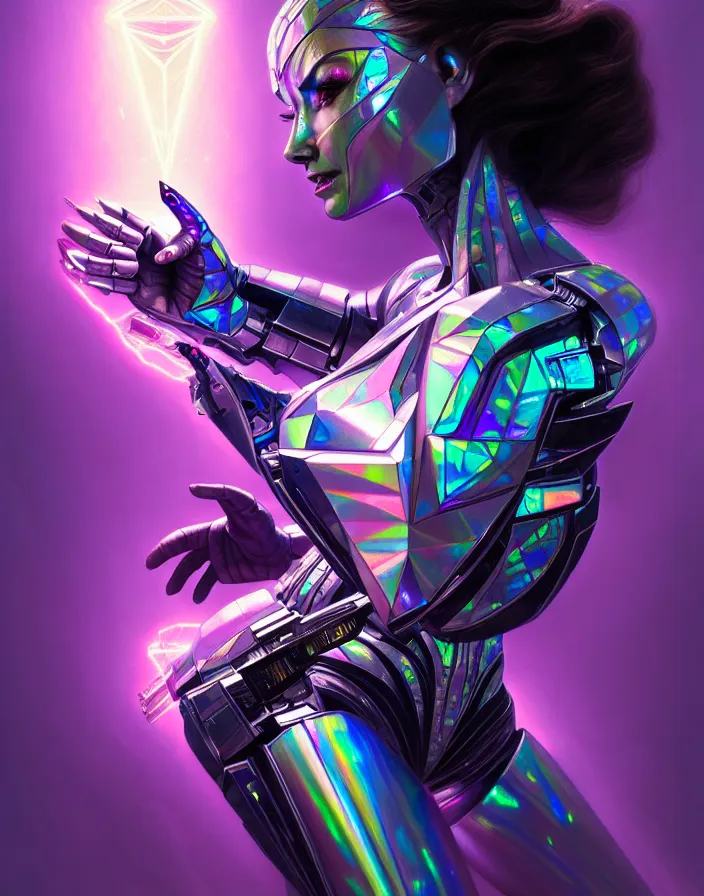 Prompt: beauty woman wrapped in holograms, Megatron decepticon artifacts, electrical case display, Transformers Movie style tech, ultrarealistic, dramatic lighting, electrical details, high details, 4k, 8k, best, accurate, trending on artstation, artstation, photorealism, ultrarealistic, digital painting, style of Peter Mohrbacher, Caravaggio, Hajime Sorayama, Caravaggio, Boris Vallejo