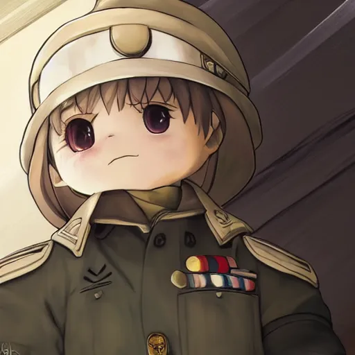 Image similar to beautiful little boy in nazi uniform. made in abyss art style, inspired by kris from deltarrune, cute detailed artwork, anatomically correct, soft details, ilya kuvshinov, reflection, perfect composition, portrait, illumination, digital art, detailed anime soft face, symmetrical face