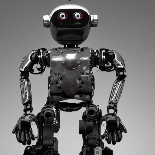 Prompt: humanoid robot made up of old car parts and electronics, hyper realistic, high quality, high resolution