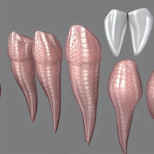 Image similar to poorly rendered 3 d set of teeth