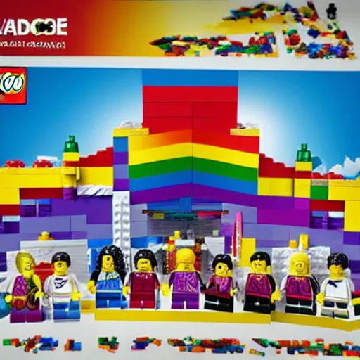 Prompt: pride parade lego set