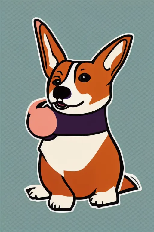 Image similar to Portrait of a corgi as a sumo wrestler, sticker, colorful, illustration, highly detailed, simple, smooth and clean vector curves, no jagged lines, vector art, smooth