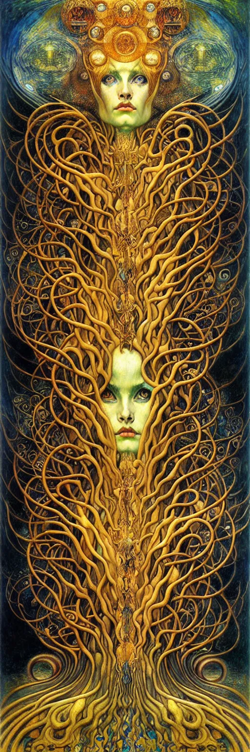 Image similar to Divine Chaos Engine by Karol Bak, Jean Delville, William Blake, Gustav Klimt, and Vincent Van Gogh, symbolist, visionary