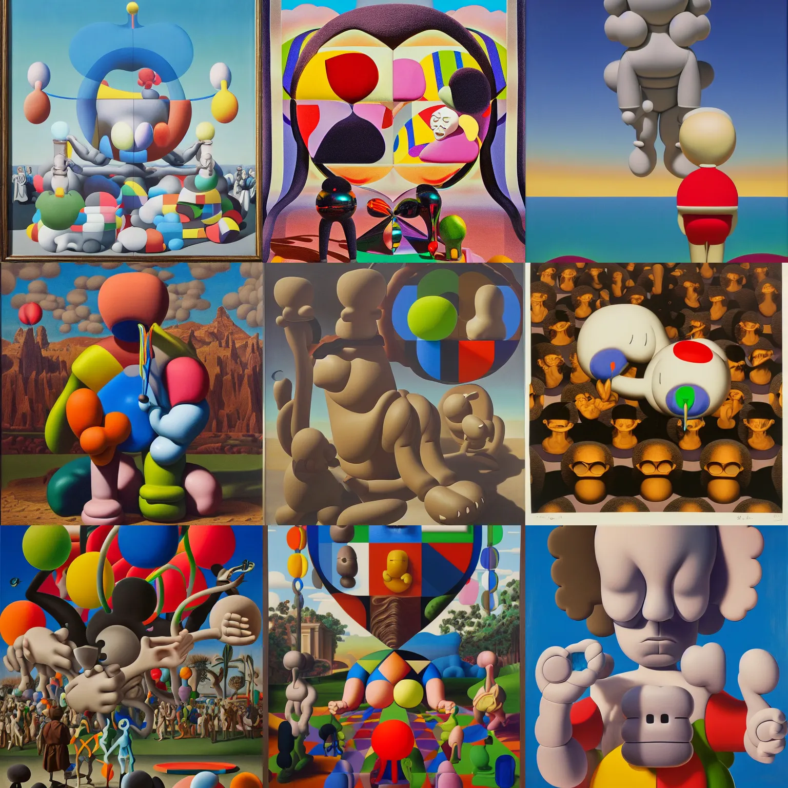 Prompt: google by kaws, james jean and salvador dali and shusei nagaoka, oil on canvas, surrealism, neoclassicism, renaissance, hyper realistic, cell shaded, 8 k