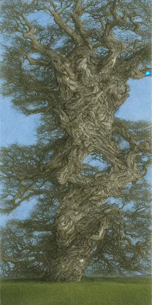 Image similar to artwork by john howe of a white oak