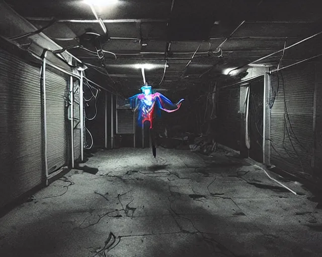 Prompt: horror demon evil transparent spirit attacks in garage interior photo shot on iphone, dynamic pose, middle body shot, sharp focus, grainy, corpse, paranormal, long exposure, flashlight, night, total darkness, poltergeist, aberrations,