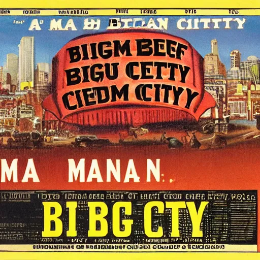 Prompt: a man named big beef city