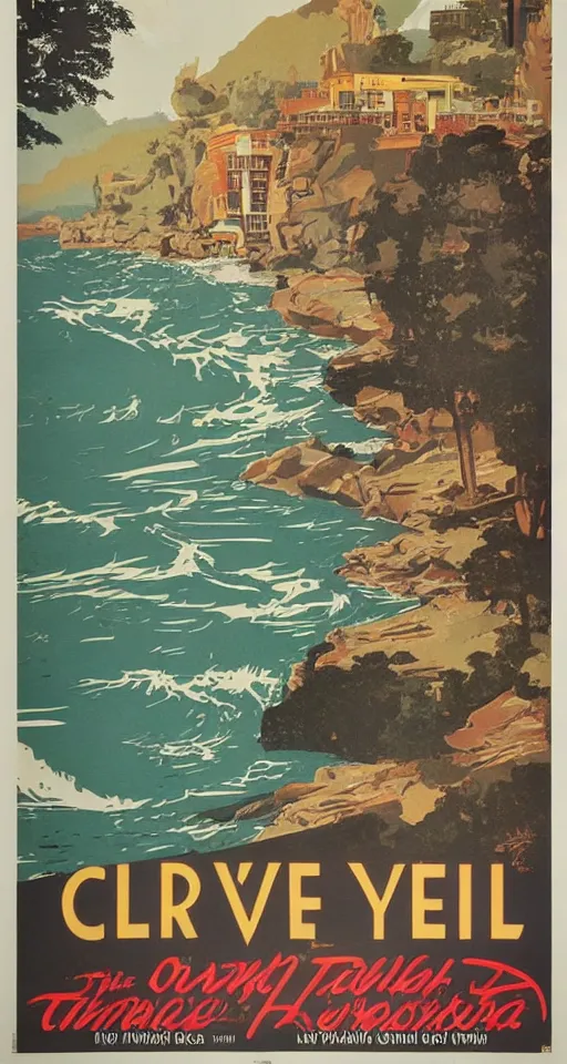 Image similar to vintage travel poster, old, creased