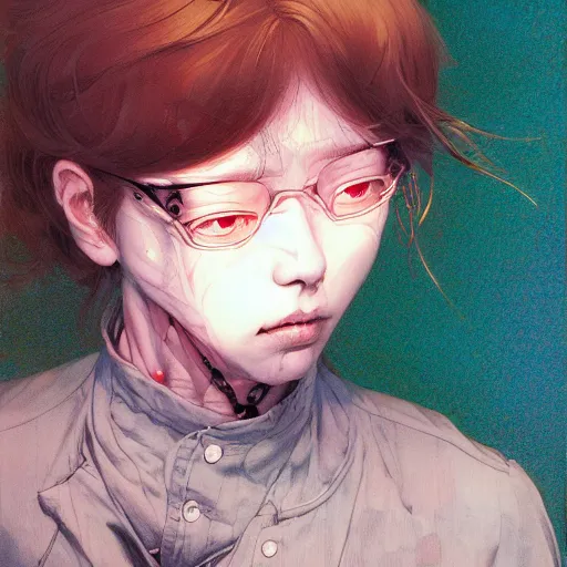 Image similar to prompt : doomer portrait soft light painted by james jean and katsuhiro otomo and erik jones, inspired by akira anime, smooth face feature, intricate oil painting, high detail illustration, sharp high detail, manga and anime 1 9 9 9