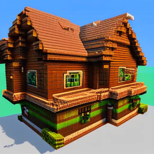 Image similar to high detailed voxel pixelated house, rtx shaders, wow, 4 k