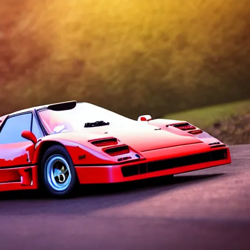 Image similar to close up of arnold schwarzenegger driving a ferrari f 4 0, photo of the year, golden hour, highly detailed