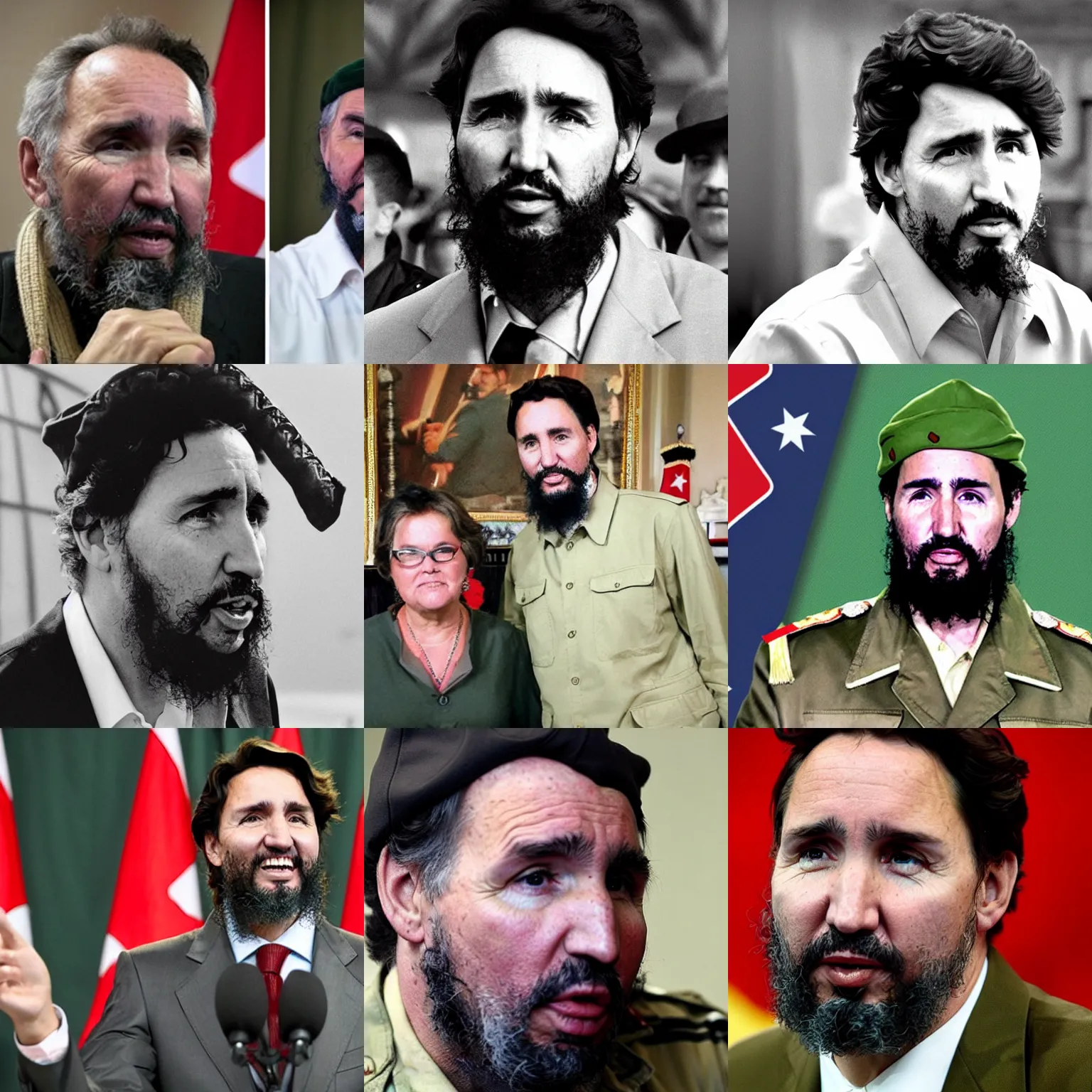 Image similar to justin trudeau as fidel castro