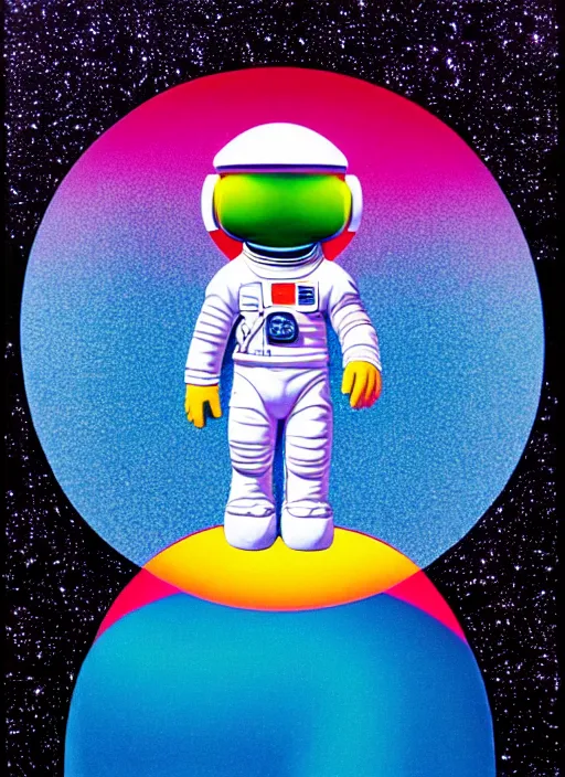 Image similar to astronaut by shusei nagaoka, kaws, david rudnick, airbrush on canvas, pastell colours, cell shaded, 8 k