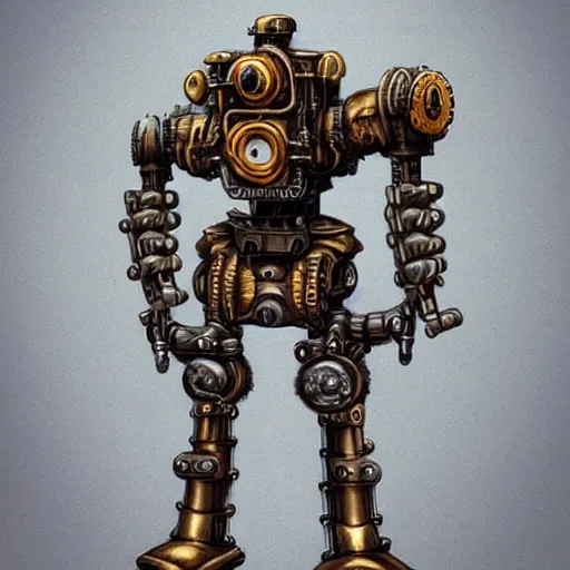 Image similar to steampunk mech. atmospheric. realistic