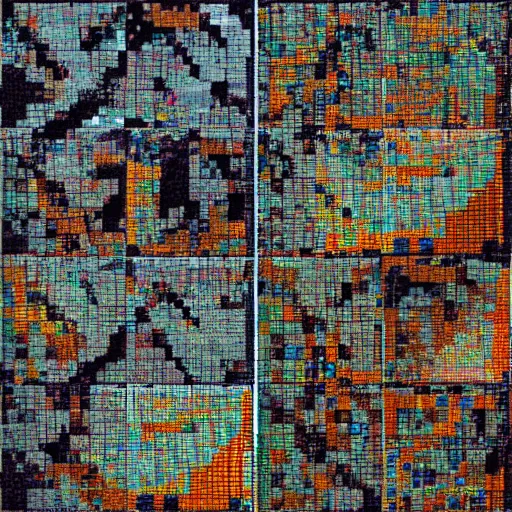 Prompt: Cellular Automata, Mosaic, Greg Rutkowski