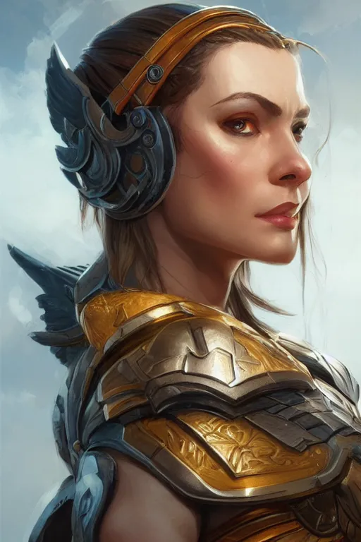 Image similar to amazon valkyrie athena, d & d, fantasy, portrait, highly detailed, headshot, digital painting, trending on artstation, concept art, sharp focus, illustration, art by artgerm and greg rutkowski and magali villeneuve