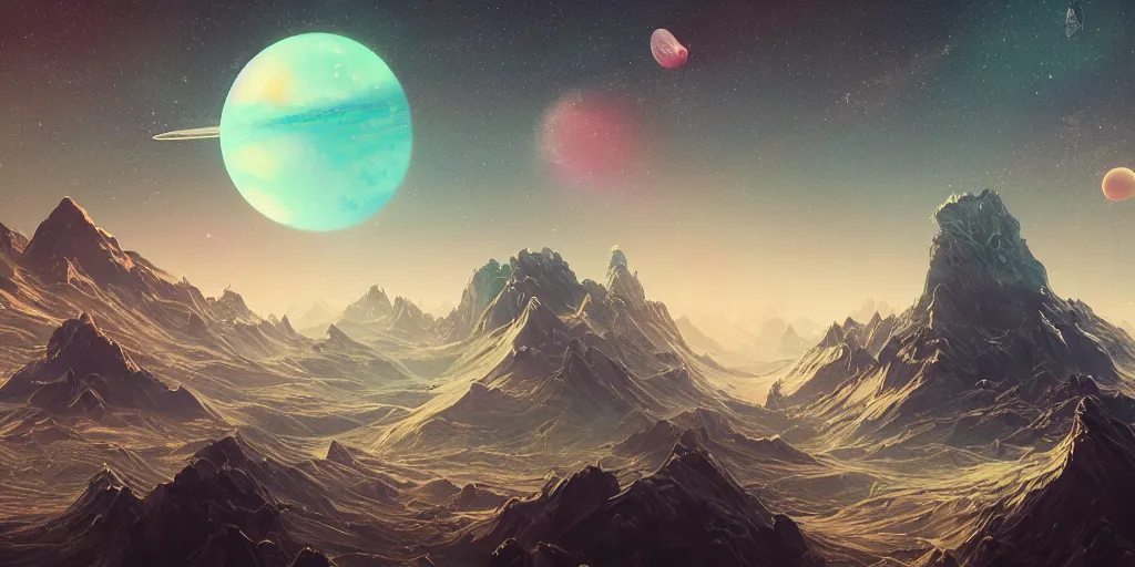 Image similar to planet with many moons in the sky, fantasy, intricate abstract. delicate artwork. by tooth wu, wlop, beeple, dan mumford. octane render, trending on artstation, greg rutkowski very coherent symmetrical artwork. cinematic, hyper realism, high detail, octane render, 8 k, depth of field, bokeh. chrome accents.