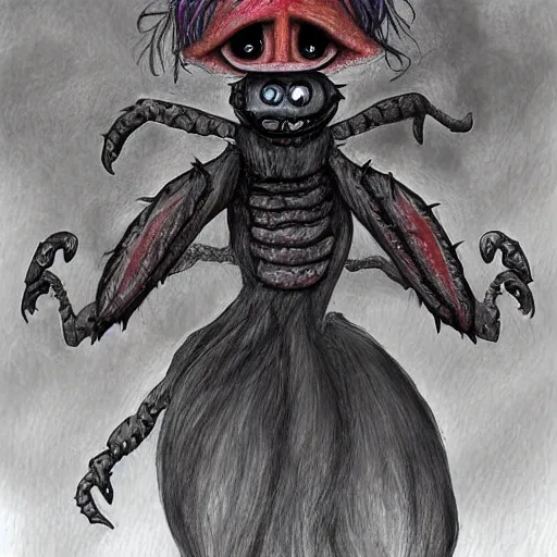 Image similar to ladybug as a monster, fantasy art style, horrifying atmosphere, nightmare - like dream
