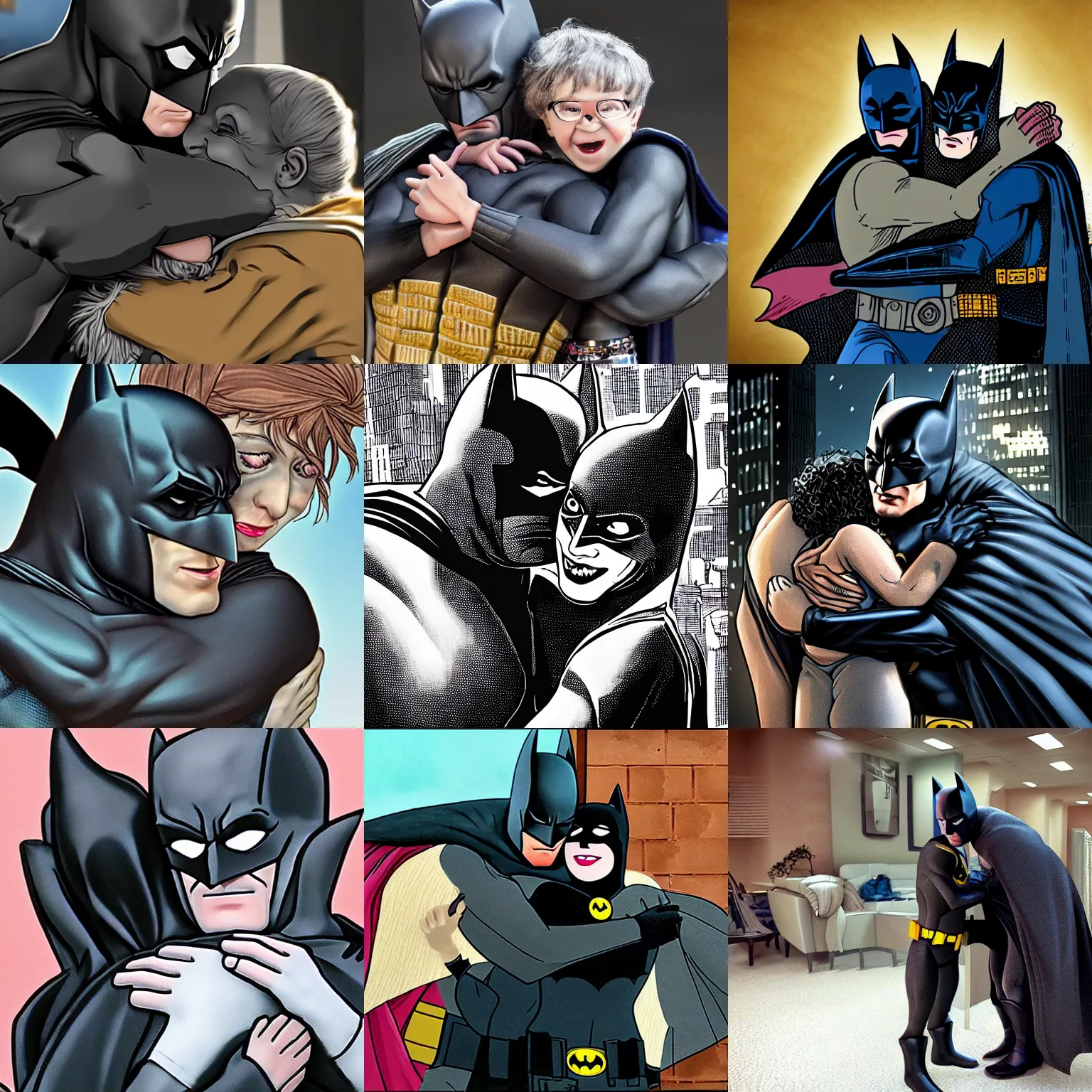 batman hugs a grandma, highly detailed, 4 k, prize | Stable Diffusion |  OpenArt