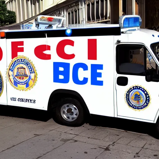 Prompt: FBI Ice Cream van