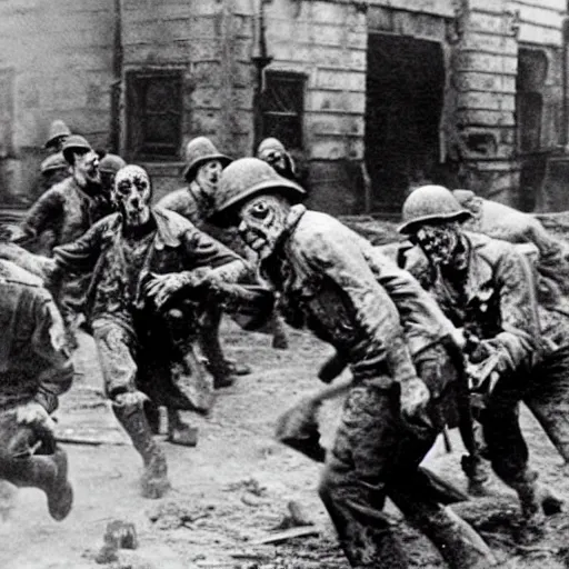 Image similar to zombies on ww 2, historical photograph