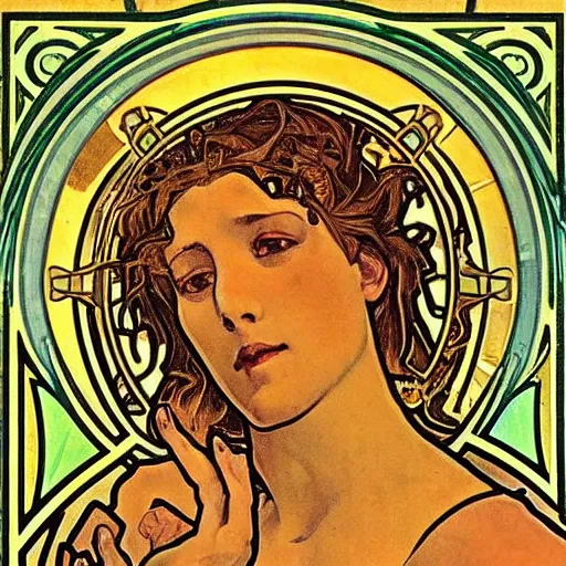 Image similar to lizard lizard lizard lizard jesus, close up, by alphonse mucha