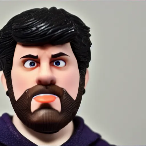 Image similar to youtuber Jontron action figure, 4k photo