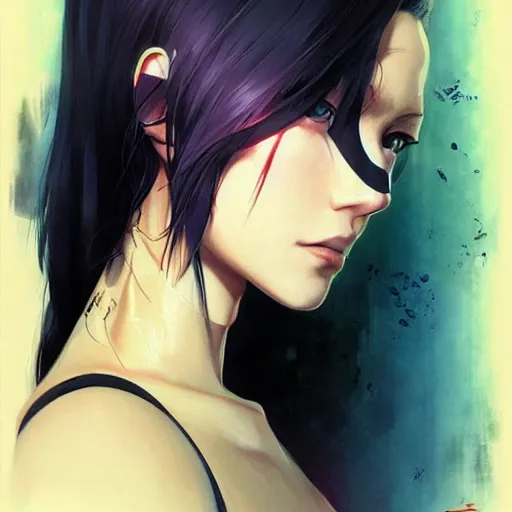 Image similar to A beautiful cyborg woman || ANIME, fine-face, realistic shaded perfect face, fine details. Anime. realistic shaded lighting poster by Ilya Kuvshinov katsuhiro otomo ghost-in-the-shell, magali villeneuve, artgerm, Jeremy Lipkin and Michael Garmash and Rob Rey