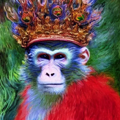 Image similar to Monkey king, Claude Monet,