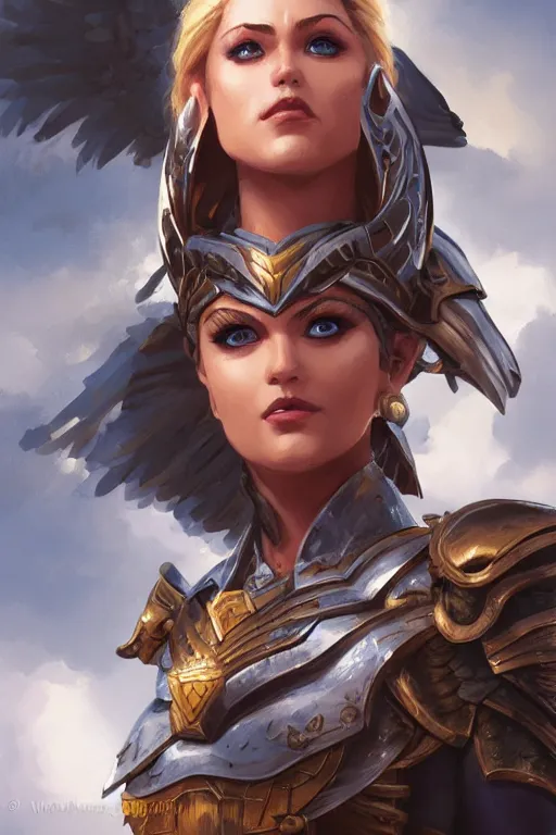 Image similar to amazon valkyrie athena, d & d, fantasy, portrait, highly detailed, headshot, digital painting, trending on artstation, concept art, sharp focus, illustration, art by artgerm and greg rutkowski and magali villeneuve