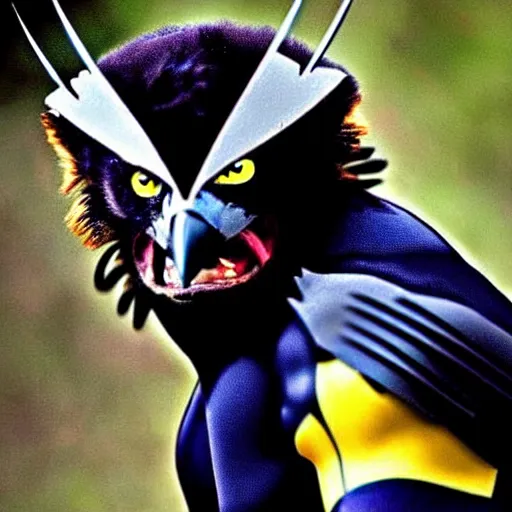 Image similar to a mix between a wolverine and a crow