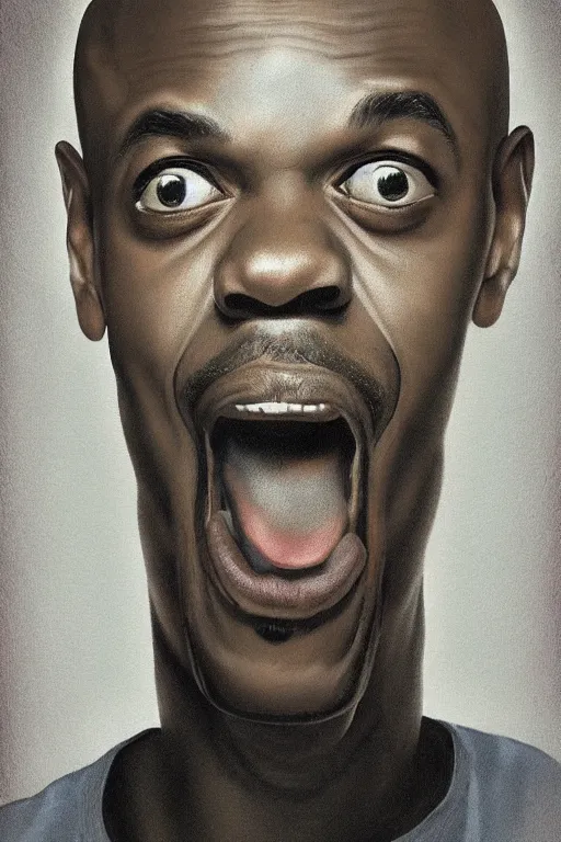 Image similar to ultra realistic Dave Chappelle face portrait in the style of grant wood